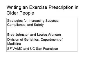 How to write an exercise prescription