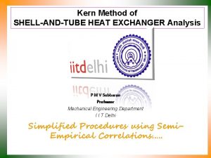 Kern method heat exchanger