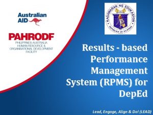 Results based Performance Management System RPMS for Dep