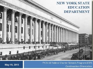 NEW YORK STATE EDUCATION DEPARTMENT May 19 2015