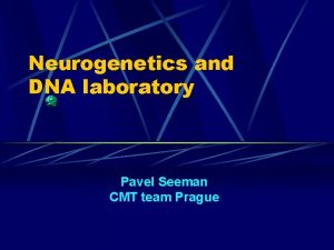 Neurogenetics and DNA laboratory Pavel Seeman CMT team