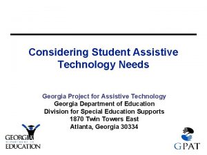 Georgia project for assistive technology