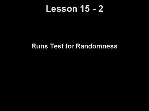 Run test for randomness example