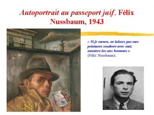 Autoportrait au passeport juif histoire des arts