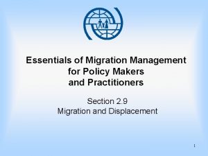 Essentials of Migration Management for Policy Makers and