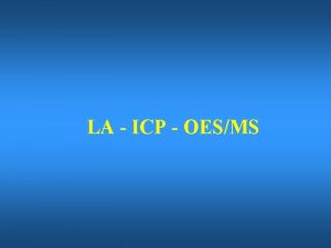 LA ICP OESMS Indukn vzan plazma ICP l