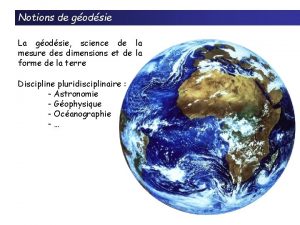 Notions de godsie La godsie science de la