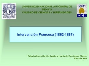 UNIVERSIDAD NACIONAL AUTNOMA DE MXICO COLEGIO DE CIENCIAS