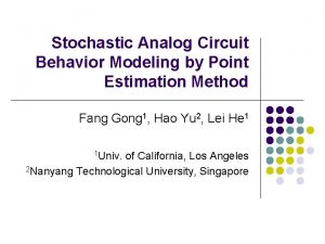 Analog circuit behavior