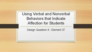 Verbal affection