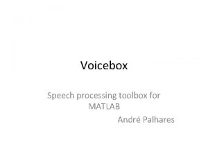 Voicebox matlab