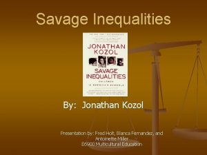 Savage inequalities chapter 1