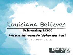 Parcc evidence statements Parcc evidence statements