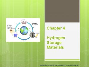 Chapter 4 Hydrogen Storage Materials Department of Mechanical