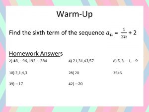 Unit 10 sequences and series homework 1 answers