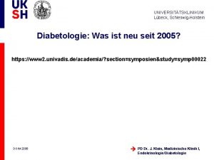 UNIVERSITTSKLINIKUM Lbeck SchleswigHolstein Diabetologie Was ist neu seit