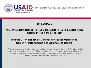 PROGRAMA PARA LA CONVIVENCIA CIUDADANA DIPLOMADO PREVENCIN SOCIAL