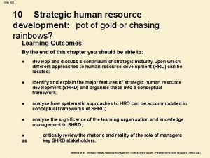 Strategically-oriented cycle of hrd activities