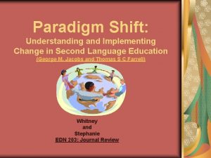Paradigm shift in education Paradigm shift in education