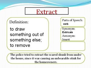 Extract synonym