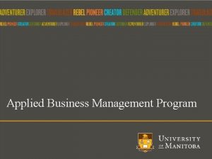 Applied business management university of manitoba