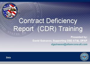 Contract deficiency report