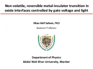 Nonvolatile reversible metalinsulator transition in oxide interfaces controlled