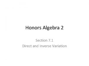 Direct variation algebra 2