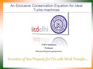 An Exclusive Conservation Equation for Ideal Turbomachines P