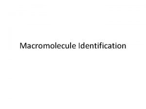 Macromolecule Identification Slide 1 Macromolecule C H O