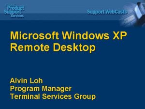 Windows xp remote desktop service