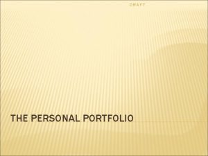 Sample introduction for portfolio for english Sample introduction for portfolio for english