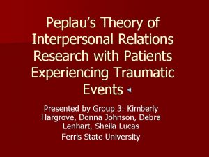 Theory of interpersonal relations