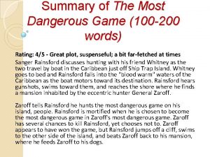The most dangerous game summary