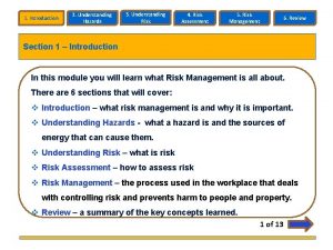 Understanding hazards and risks