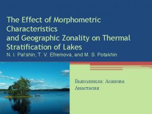 The Effect of Morphometric Characteristics and Geographic Zonality