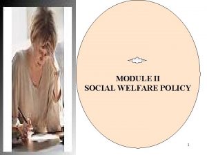 MODULE II SOCIAL WELFARE POLICY 1 Module II
