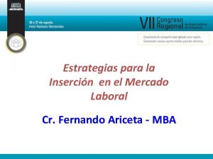 Estrategias para la Insercin en el Mercado Laboral