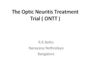 Optic neuritis treatment trial summary