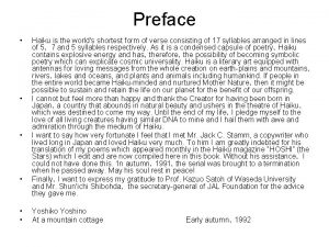 What is the world's shortest poetry form What is the world's shortest poetry form