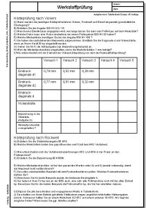 Datum HaertepruefungBrinellAufgabenzumTabellenbuch ppt Werkstoffprfung Blatt Aufgaben zum Tabellenbuch