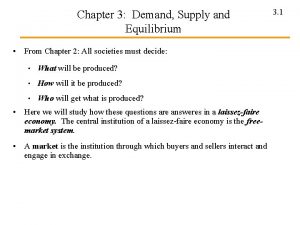 Demand and supply