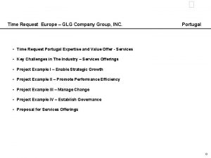 Time Request Europe GLG Company Group INC Portugal