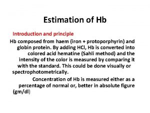 Principle of hb