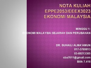 Sejarah ekonomi malaysia