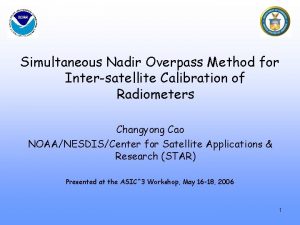 Simultaneous Nadir Overpass Method for Intersatellite Calibration of