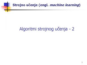 Machine learning algoritmi