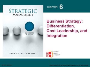 Differentiation business level strategy