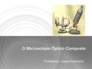 O Microscpio ptico Composto Professora Liliana Guerreiro A