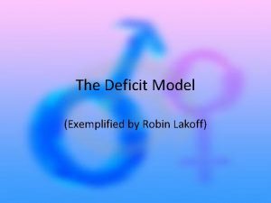 Male deficit model